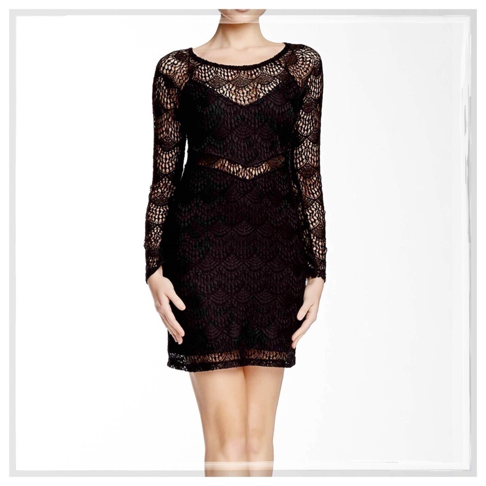 NWOT Black LBD Crochet BodyCon Dress